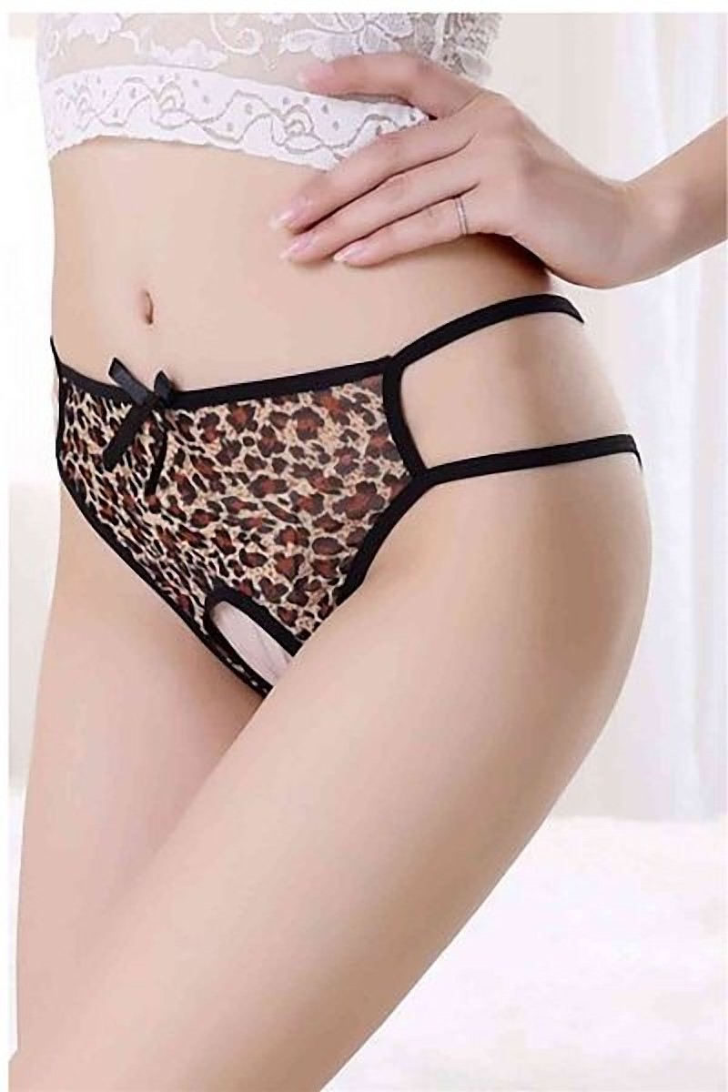 Fiyonklu Özel Bölgesi Açık Fantazi Külot Leopar — görünüm 2